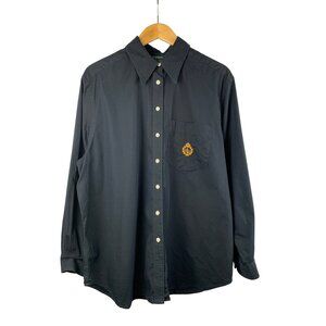 Lauren Ralph Lauren Men’s Black Button-Down Shirt 14W 100% Cotton Long Sleeve
